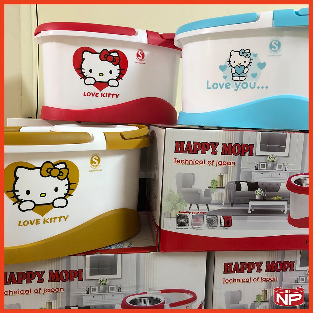 [SIÊU DỄ THƯƠNG] BỘ LAU NHÀ 360 ĐỘ HÌNH HELLO KITTY