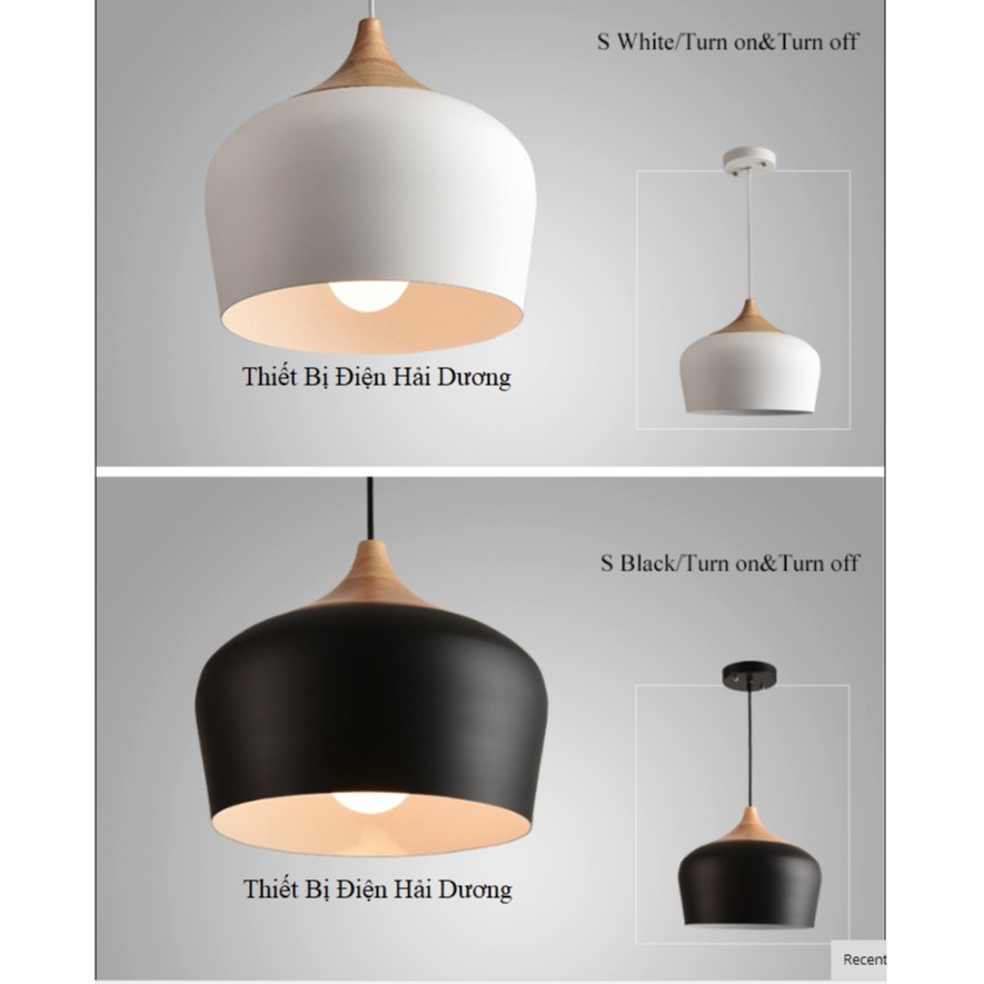 Đèn thả trần trang trí Bắc âu D1026 Đen/ Trắng - Tặng kèm bóng led