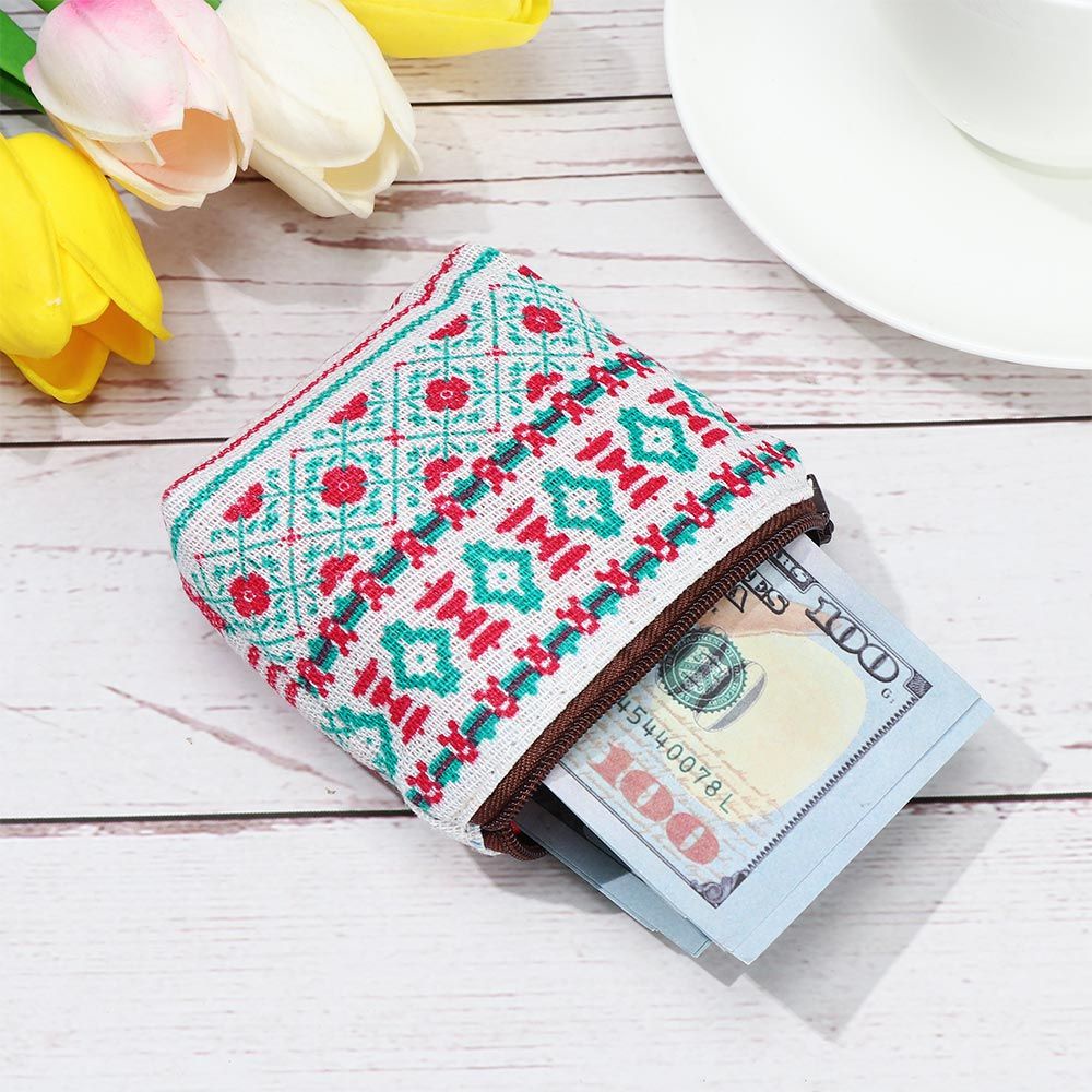 UUMIR Ví đựng tiền xu/thẻ/tai nghe/chìa khóa/đồ trang điểm chất vải canvas hình hoa nhỏ/động vật hoạt hình cho du lịch