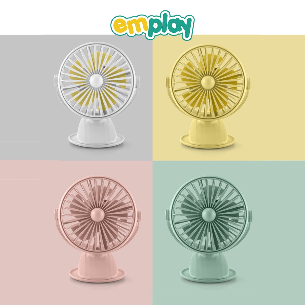 Quạt sạc kẹp bàn cao cấp Emplay chất liệu nhựa an toàn bền đẹp kiểu dáng nhỏ nhắn rất xinh màu sắc trang nhã lịch sự