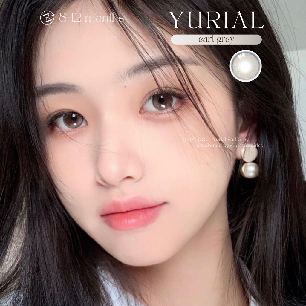 Kính áp tròng hiệu ứng phủ bóng YURIAL EARL GRAY chính hãng IDOL LENS | HSD 8-12 tháng | Lens cận