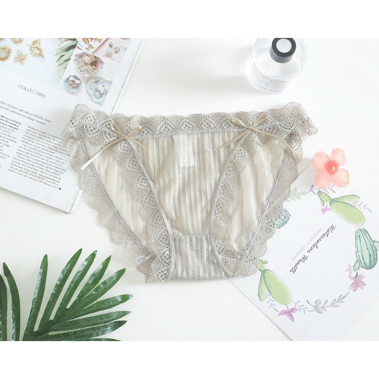 Quần Lót Nữ Ren Sọc Nơ Eo Sexy - Quyến Rủ - Gợi Cảm Min Underwear 234140