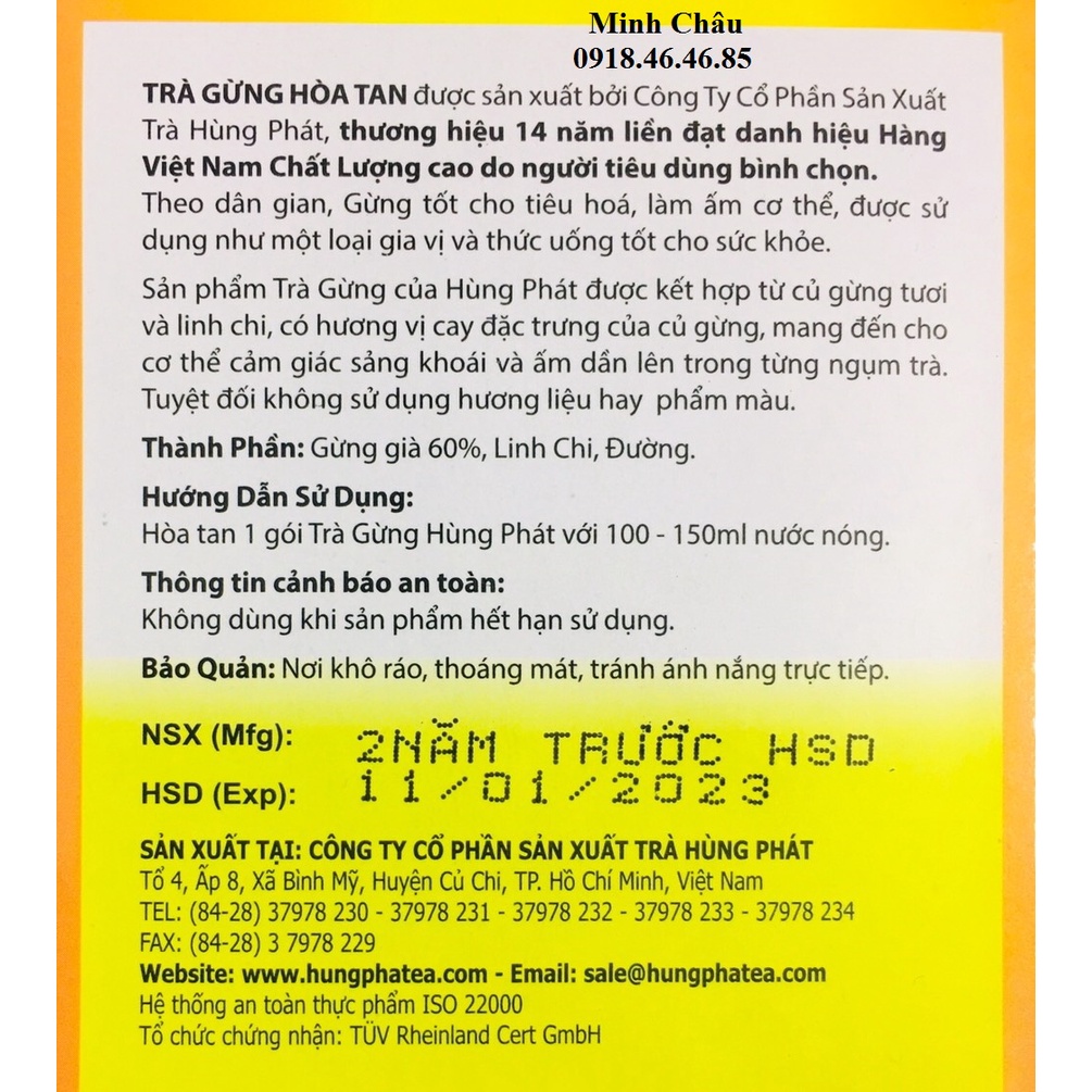 Trà Gừng hòa tan Hùng Phát 10 gói | BigBuy360 - bigbuy360.vn