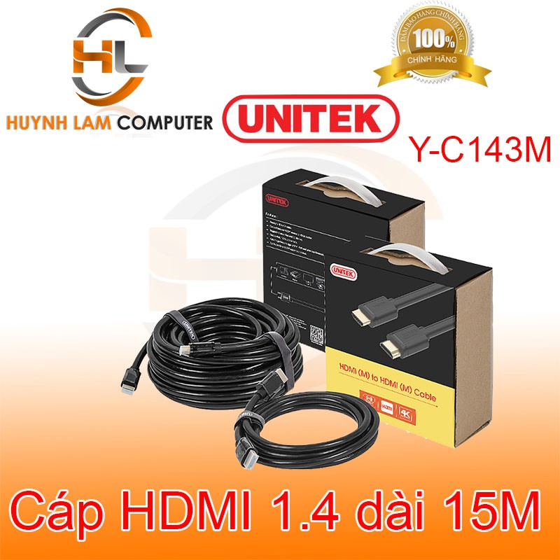 Cáp HDMI 15m Unitek 1.4 YC143M chính hãng phân phối