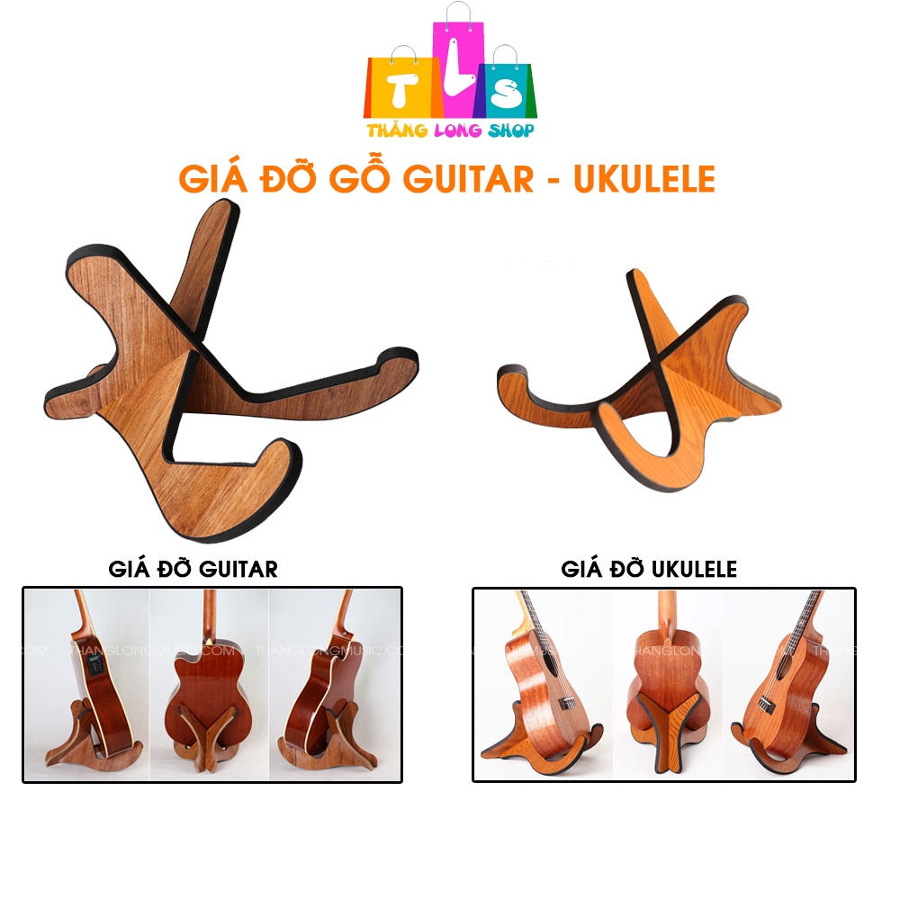 Giá đỡ bằng gỗ để sàn cho đàn guitar, ukulele tiện dụng