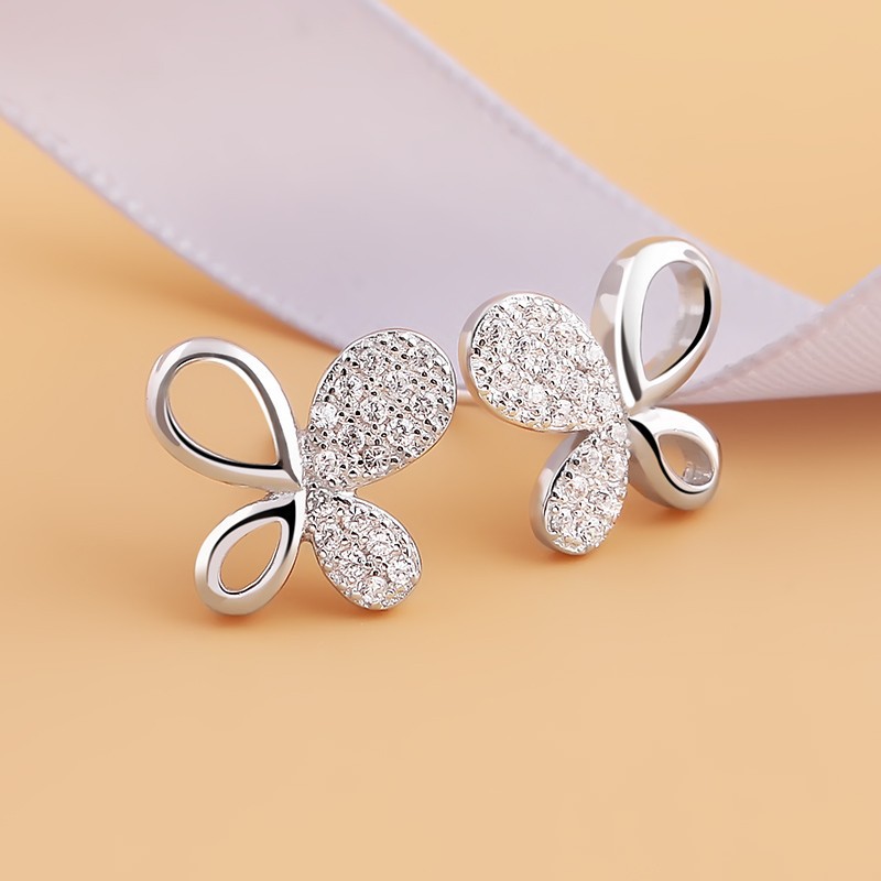 Bông tai bạc Tiny Butterfly