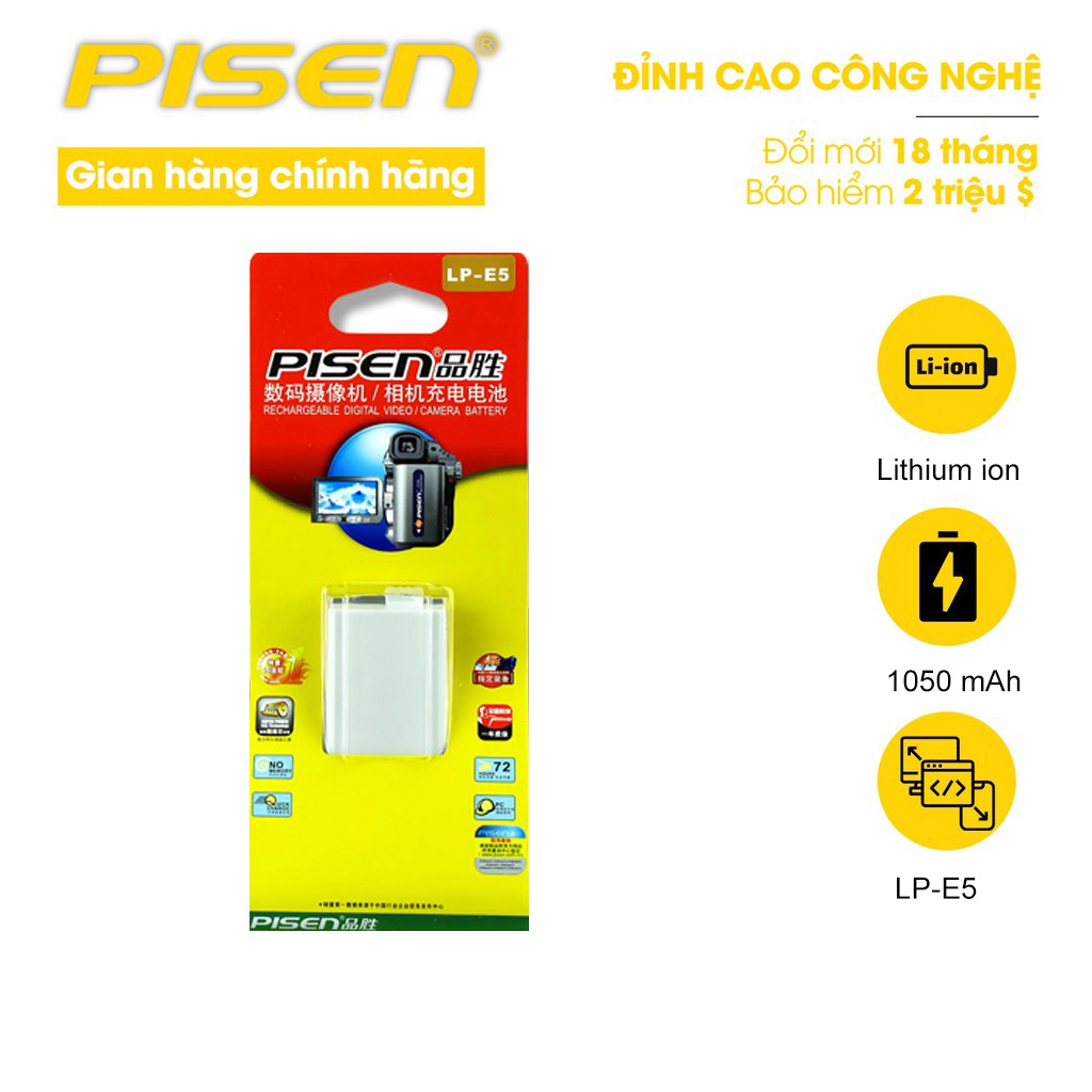 Pin máy ảnh Canon Pisen LP - E5 - Hàng chính hãng