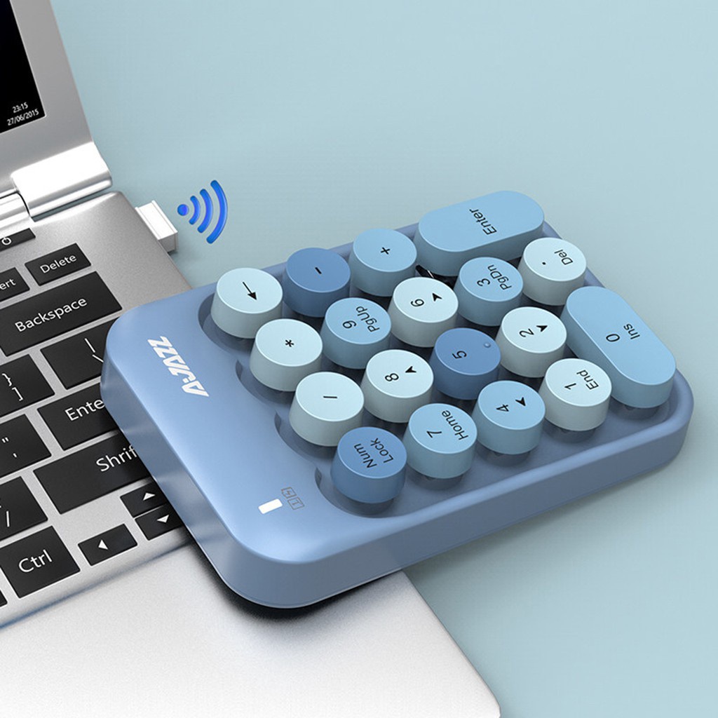 Bàn phím số USB không dây nhỏ gọn Ajazz AK18 dễ thương kết nối laptop dùng cho thu ngân nhân viên ngân hàng | BigBuy360 - bigbuy360.vn