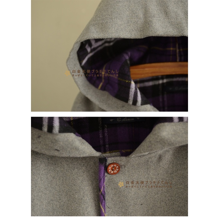 Áo khoác len dáng rộng có mũ trùm kiểu Nhật Bản thời trang thu đông cho nữ | BigBuy360 - bigbuy360.vn