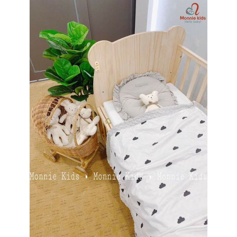 Chăn trần bông mùa đông MOWMOW dày cho bé 100x120cm - Monnie kids