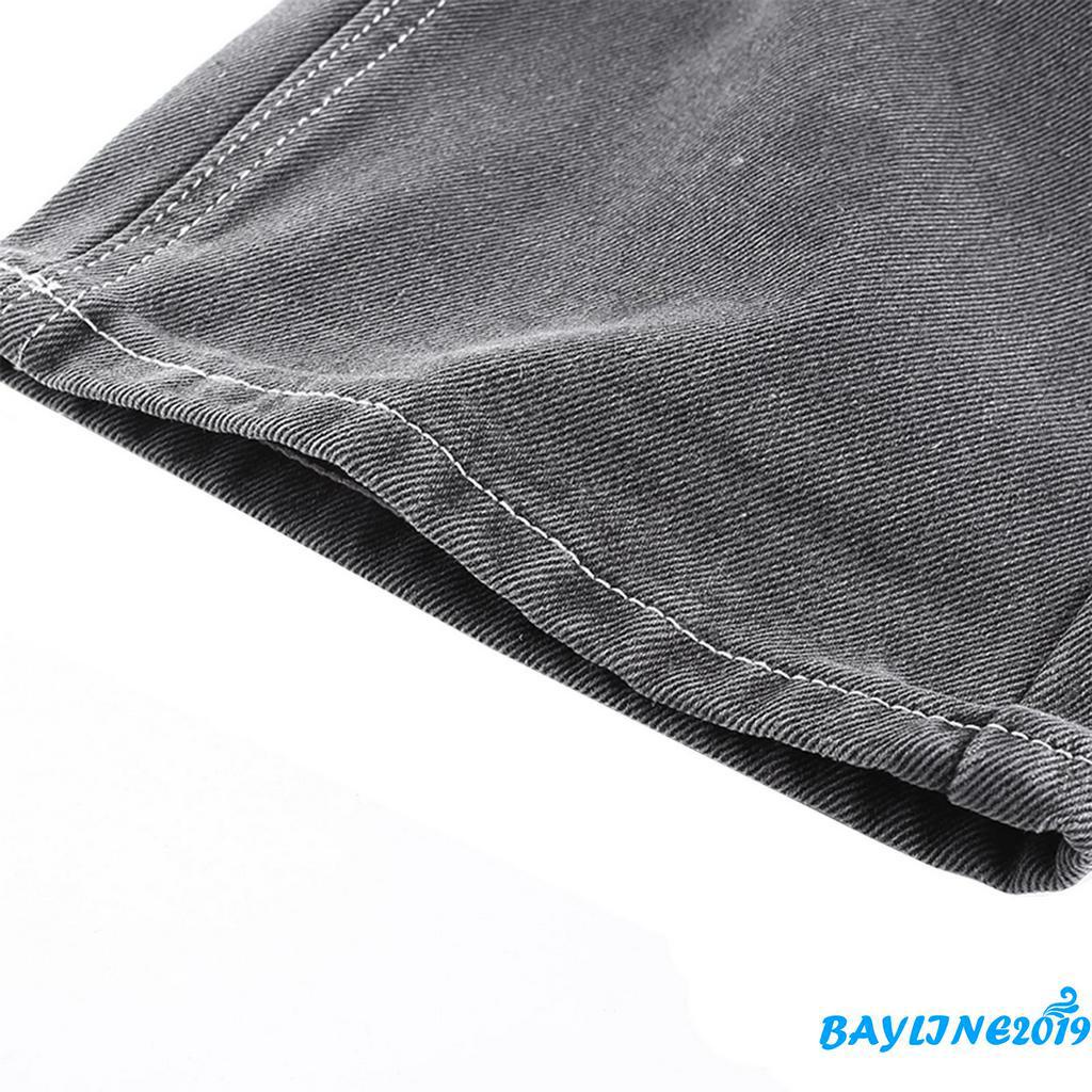 Quần jeans dài lưng cao phối màu thời trang cho nữ