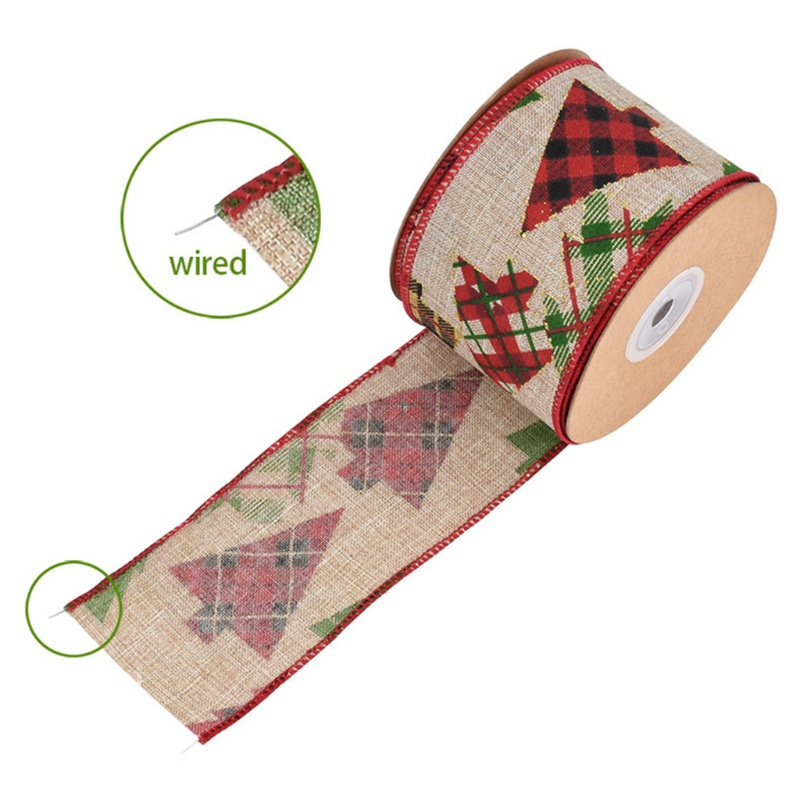 Cuộn Dây Ruy Băng Đỏ In Họa Tiết Hoa Tuyết Trang Trí Giáng Sinh DIY