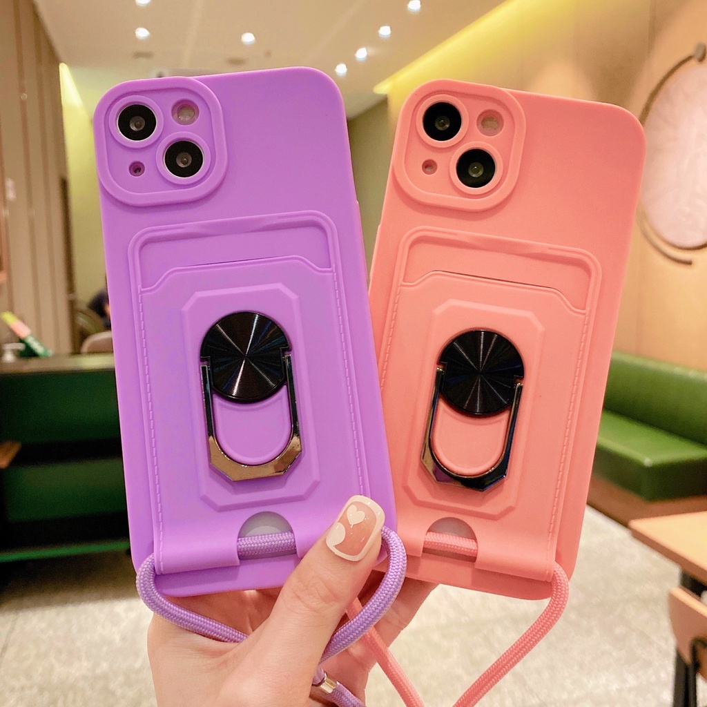 Ôp Điện Thoại Silicon Dẻo Kèm Dây Đeo Chéo Cho iphone 15 13 12 11 14 pro max xr xs 7 8 14 plus 13pro 12pro se 2020 Ốp