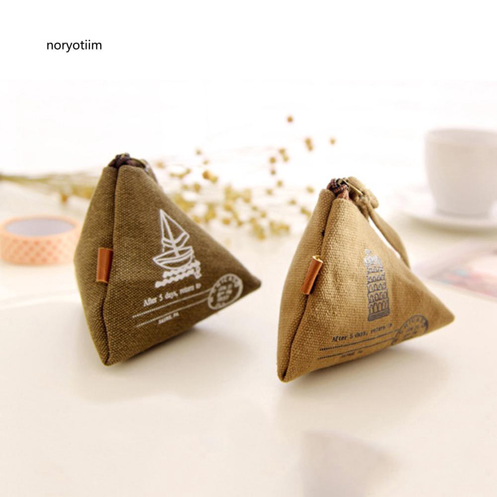 Ví đựng tiền mini bằng vải canvas in họa tiết dành cho cả nam và nữ