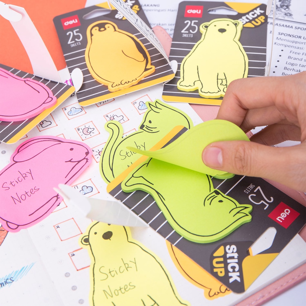 Giấy ghi chú họa tiết hoạt hình dễ thương tiện dụng cho văn phòng/ trường học