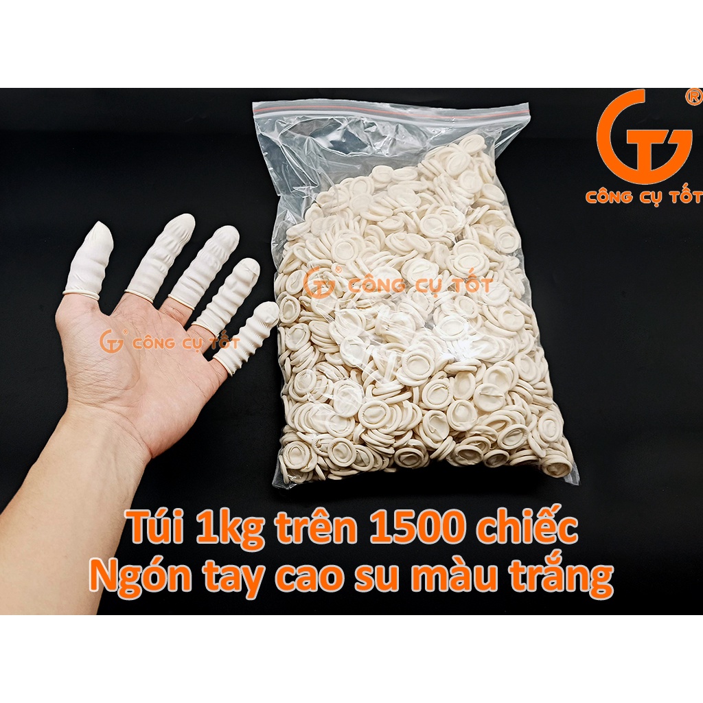 Túi 1kg bao ngón tay cao su gồm 1500+ chiếc