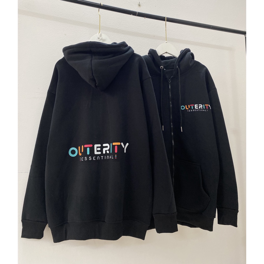 Áo NỈ HOODIE ZIP OUTERITY Rainbow, Áo khoác dây kéo Form RỘNG Oversize, Chất Nỉ Bông Cao Cấp, khoác Unisex Nam Nữ