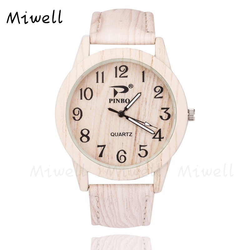 New Wood Leather Strap Casual Women Watch,Fashion Wooden Quartz Wristwatch WH0882-45