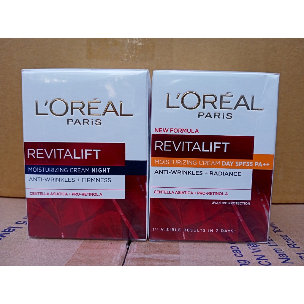 Bộ Kem dưỡng ngăn ngừa lão hóa, săn chắc da, giảm nếp nhăn ngày và đêm  Loreal Revitalift 20ml