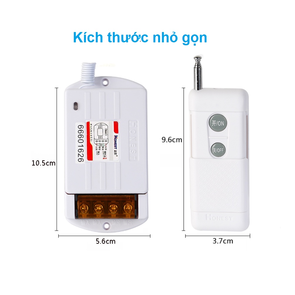 Honest HT-6220ZRD Công tắc điều khiển từ xa 1km 220v - 1500w điều khiển máy bơm,máy rửa xe,báo cháy liên gia
