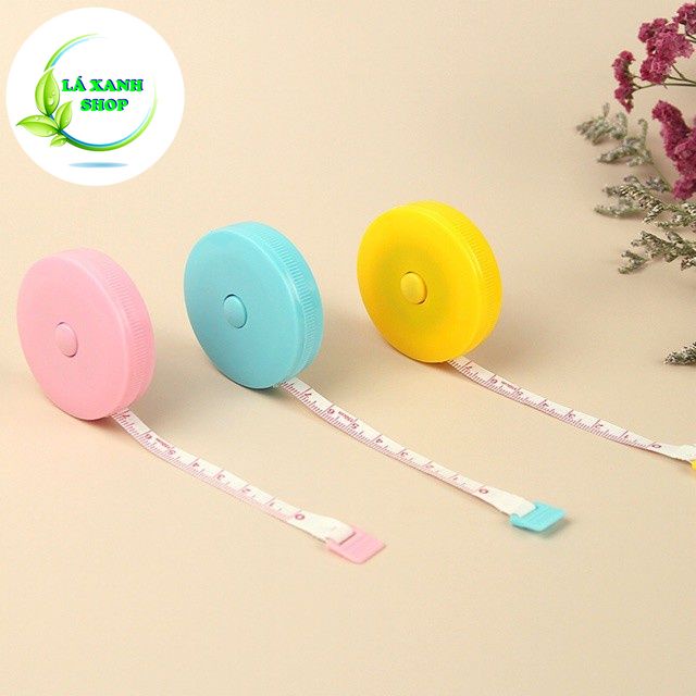 Thước Dây Cuộn Rút Thu Tự Động HỘP TRÒN 1.5 Mét - Đo Eo, Vòng Bụng Sức Khỏe