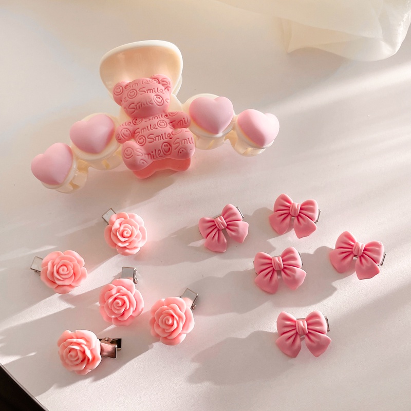 Kẹp Tóc Hình Nơ / Cá Mập Hai Mặt Dễ Thương Phong Cách Hàn Quốc Cho Bé Gái