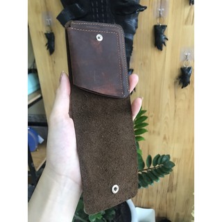 Ví Sen,Ví mini,Da bò sáp thật 100%