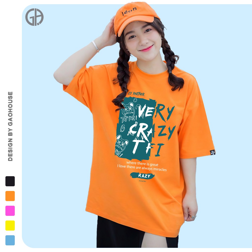 [Mã BMLT35] Áo thun nam nữ VERY CRAZY TFI oversize Gạo House phong cách unisex form rộng in hình chất cotton[V283]]