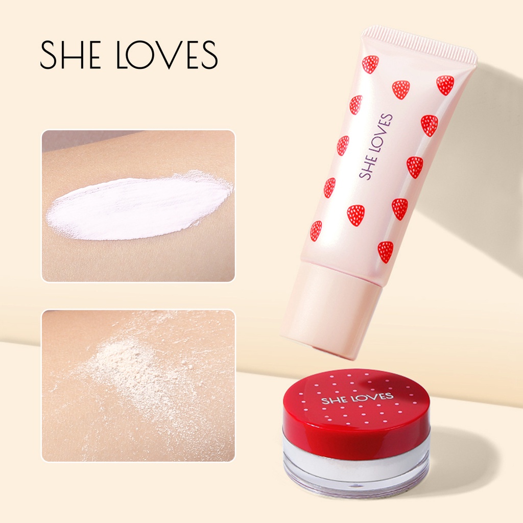 [Hàng mới về] Kem Dưỡng Da Mặt + Phấn Phủ Dạng Bột 2 Trong 1 Sheloves