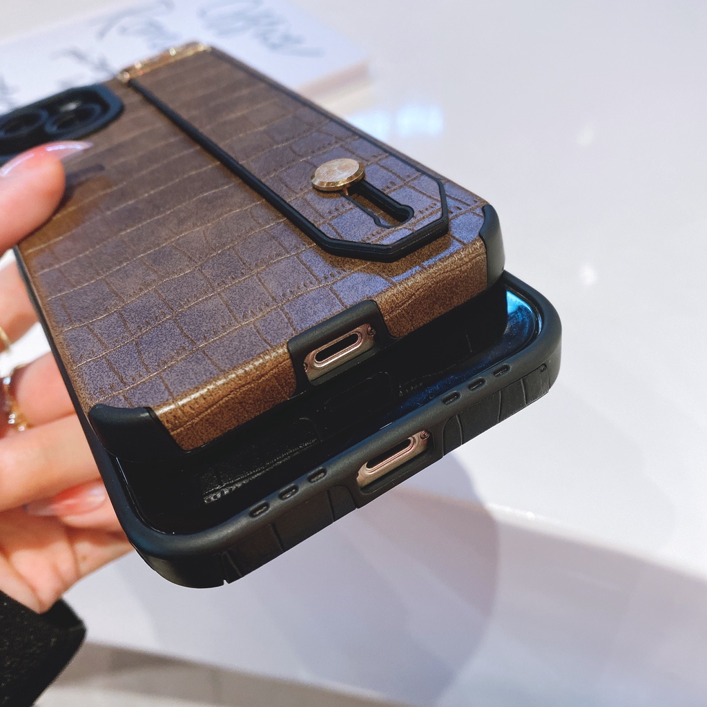 Bao Da Điện Thoại Chống Sốc Họa Tiết Da Cá Sấu Cho iphone 13 12 11 pro max x xr xs max 7 8 plus Ốp