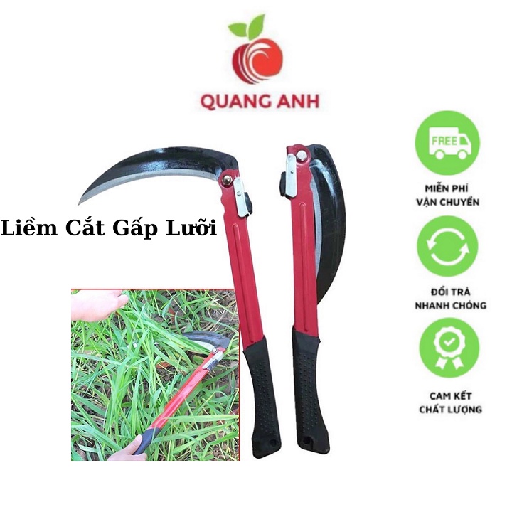 Lưỡi Hái, Lưỡi Liềm Cắt Cỏ QA-33, Dao Phát Cỏ Gấp Gọn Lưỡi Thép SK-5