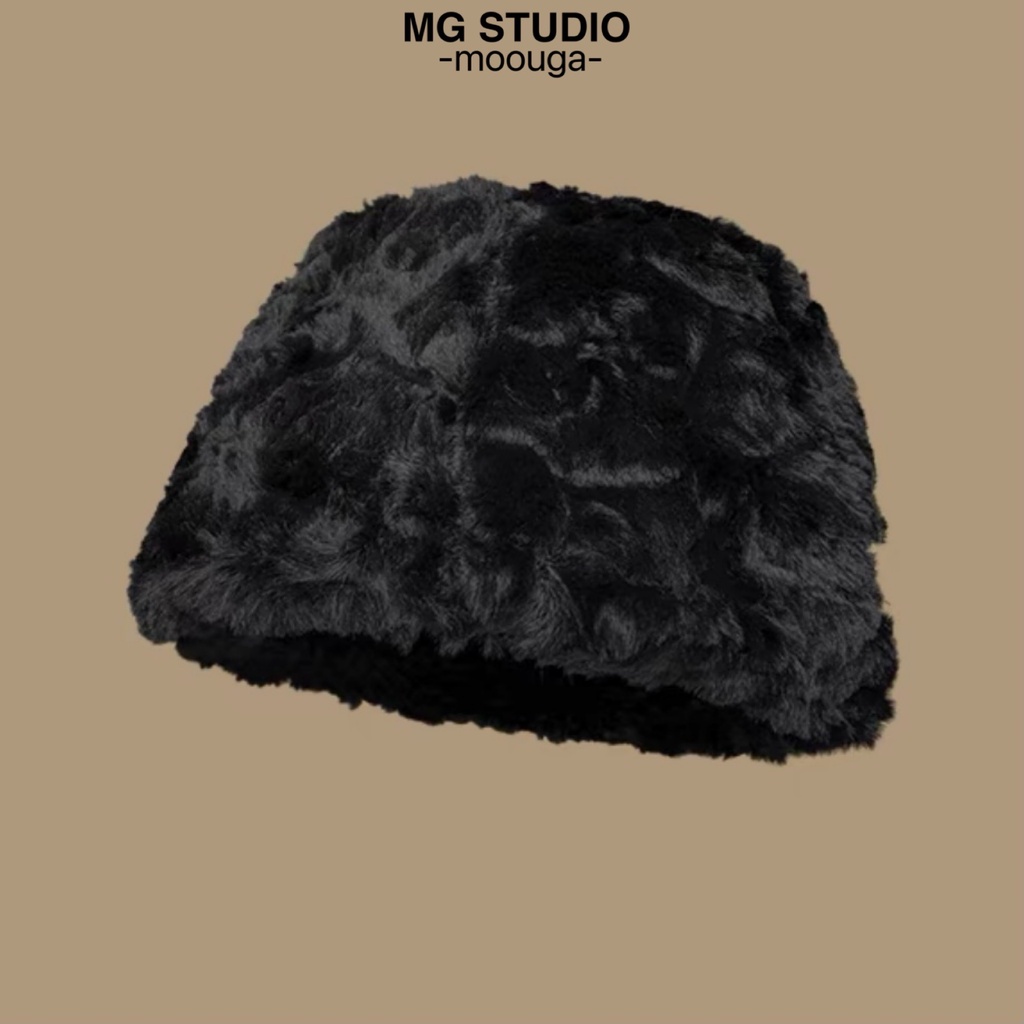 Mũ tai bèo MG STUDIO vải lông nhung phong cách mùa đông với 5 màu bắt mắt