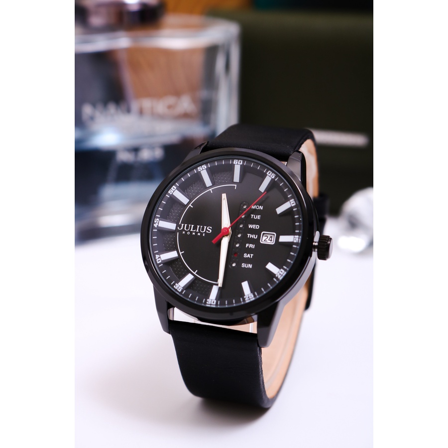 Đồng Hồ Nam JAH-137D Julius Hàn Quốc Dây Da (Đen)