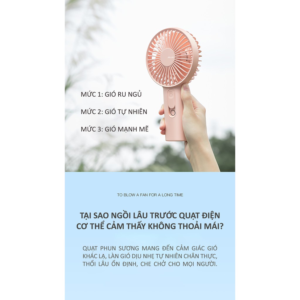 Quạt cầm tay mini khuếch tán hương thơm tinh dầu và nước hoa 3 cấp độ gió Jisulife F2B – Quạt mini USB sạc nhanh 3 giờ | BigBuy360 - bigbuy360.vn