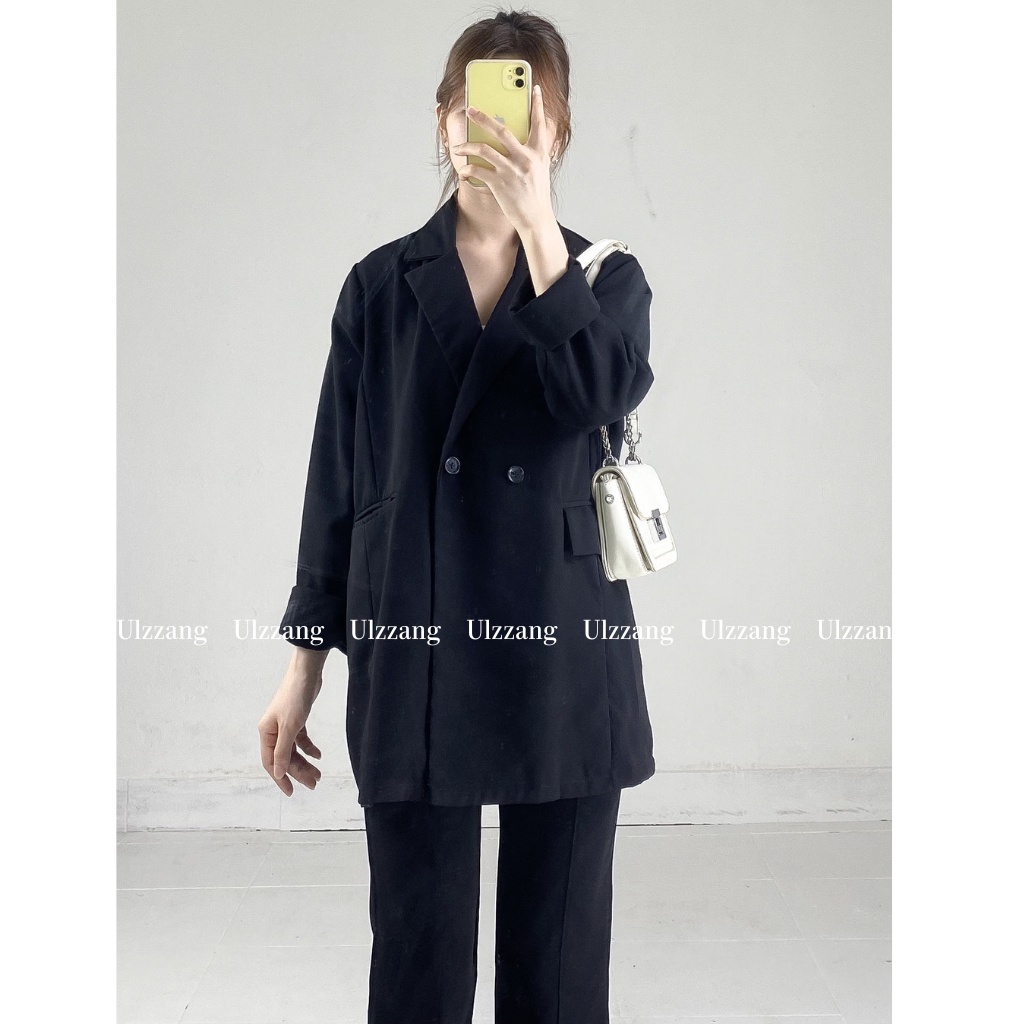 (Ảnh thật) Áo khoác blazer nắp túi form rộng Hàn Quốc chất tuyết DÀI TAY/ CỘC TAY | BigBuy360 - bigbuy360.vn