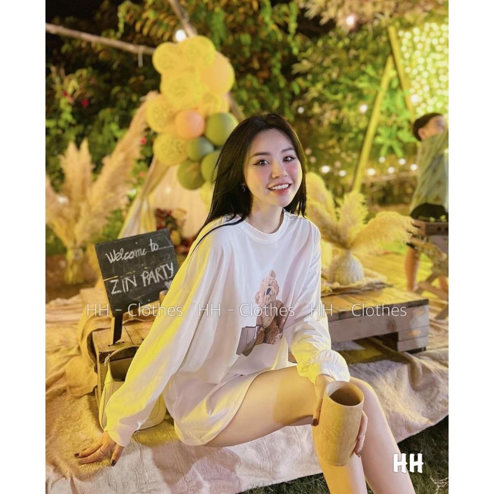 [ 𝐅𝐑𝐄𝐄 𝐒𝐇𝐈𝐏 ] ÁO THUN GẤU NÂU LÔNG XÙ DÀI TAY