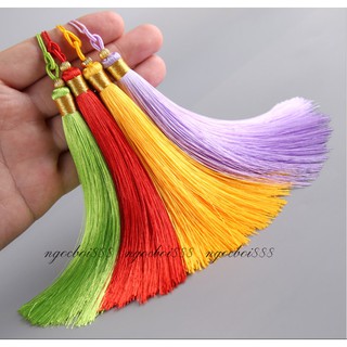 Tua rua 13cm xỏ hạt đồng chỉ vàng trang trí nhiều màu