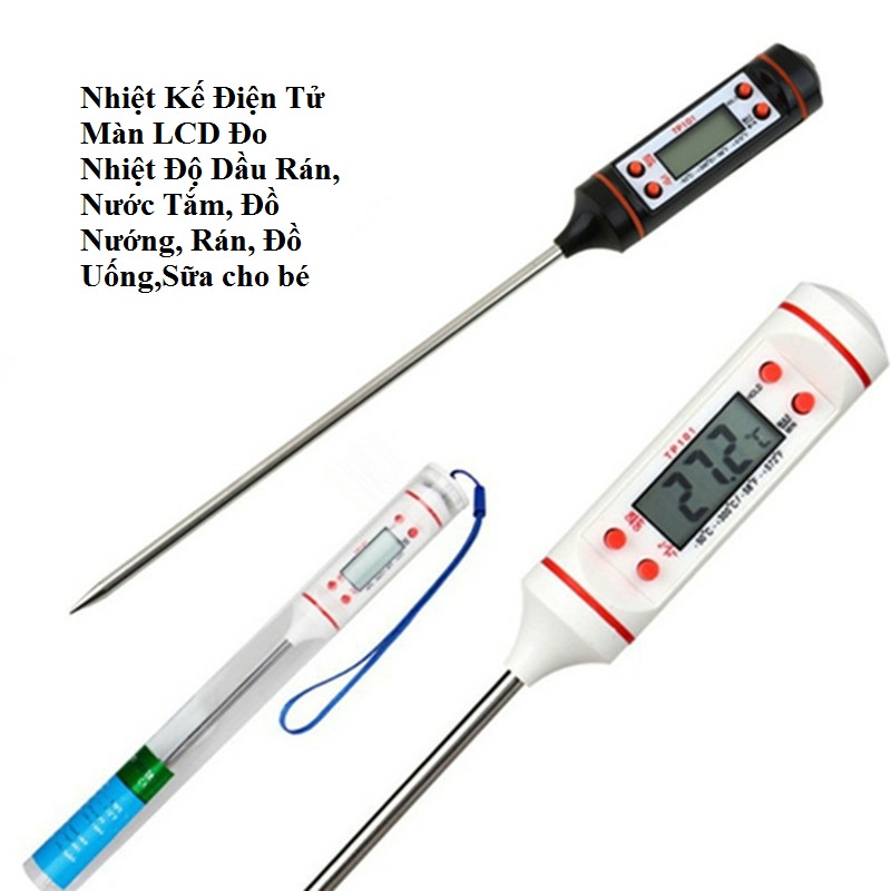 Nhiệt Kế Điện Tử Màn LCD Đo Nhiệt Độ Dầu Ăn,Nước pha Sữa, Nước Tắm, Đồ Nướng, Đồ Uống