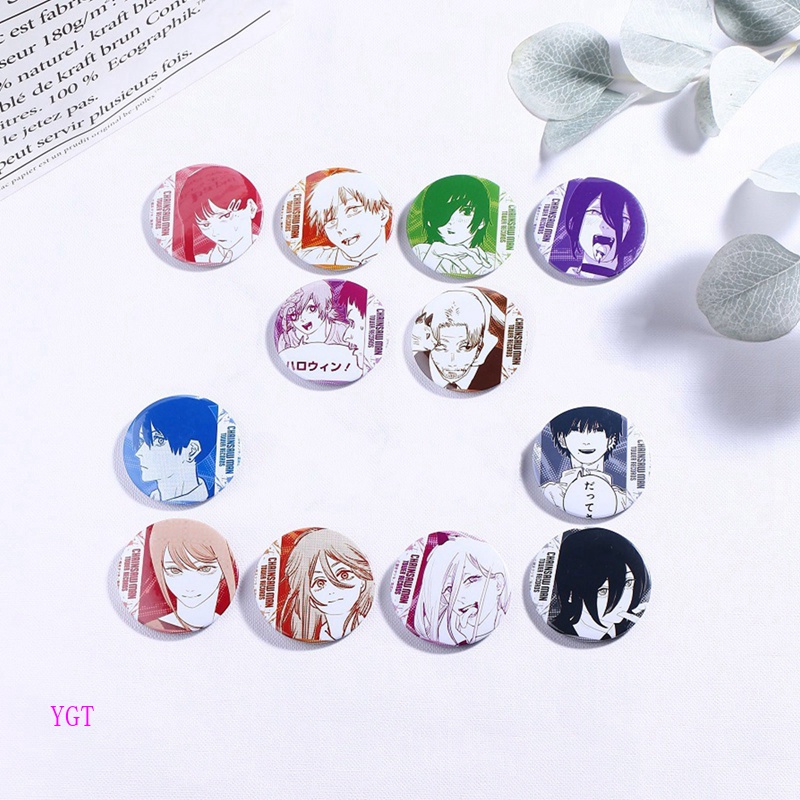 Ygt Huy Hiệu Cài Áo Hình Nhân Vật Hoạt Hình Chainsaw Man Pochita Makima Tráng Men