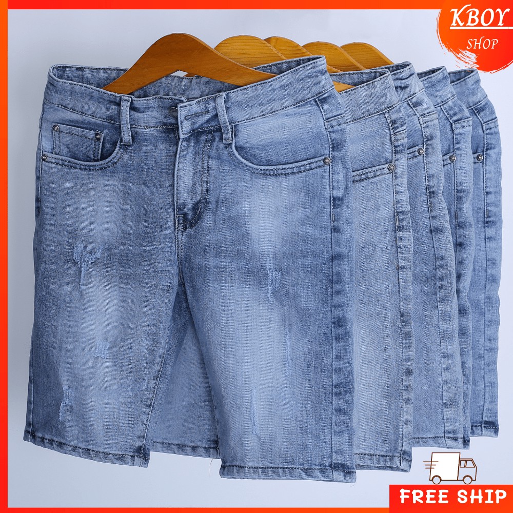 Quần Short Jean Nam Vải Bò Cao Cấp Form Slimfit Đẹp Dễ Phối Đồ Phong Cách Cá Tính - Q10 | BigBuy360 - bigbuy360.vn