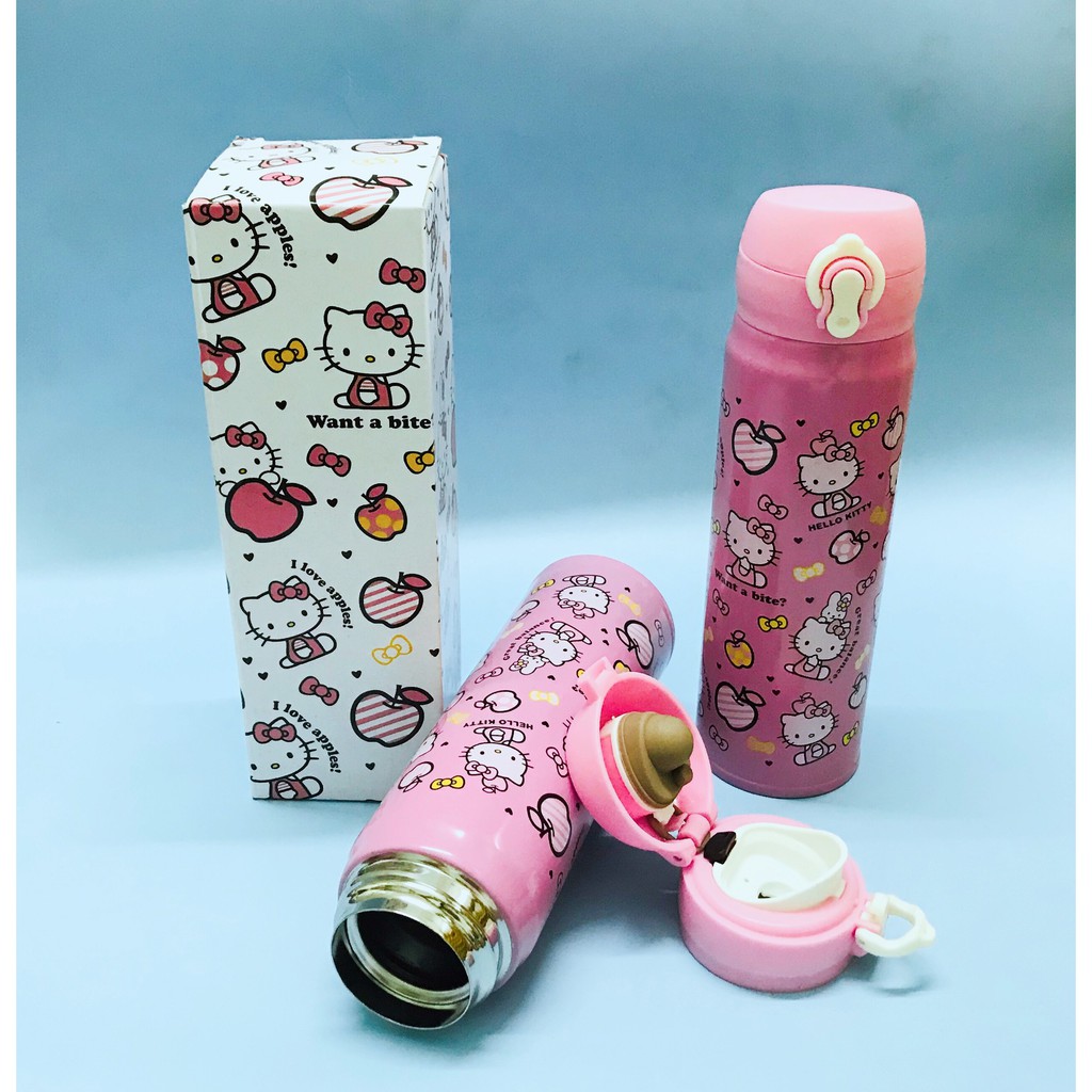 [GIÁ RẺ] BÌNH GIỮ NHIỆT NẮP BẬT HÌNH HELLO KITTY 500ML CUTE DÀNH CHO BÉ GÁI