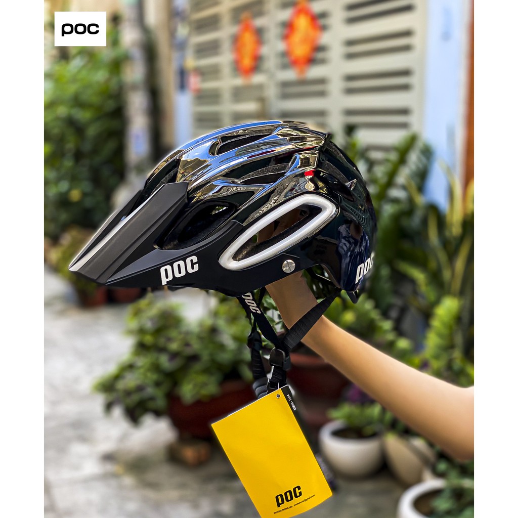 MŨ BẢO HIỂM THỂ THAO POC 07 MÀU ĐEN BÓNG KÈM TÚI VÀ HỘP CHÍNH HÃNG