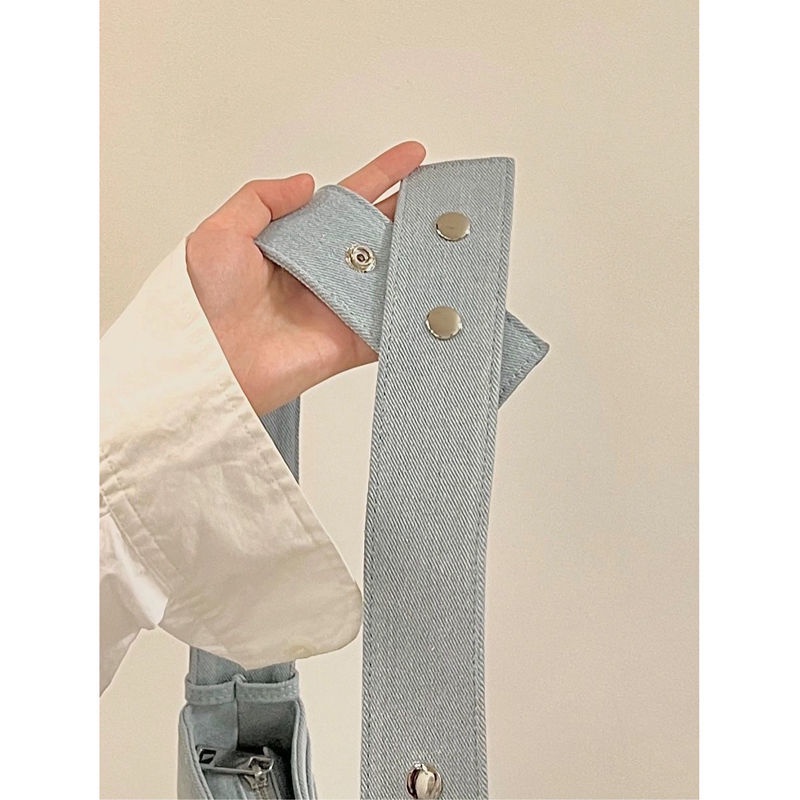 Túi Xách Tote Vải Denim Thêu Họa Tiết Thiên Thần Ý Niche Thời Trang Cho Nữ