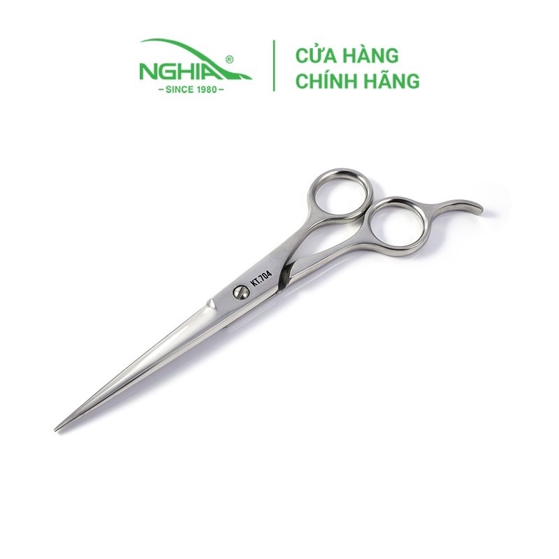 Kéo cắt tóc Kềm Nghĩa KT704 inox không gỉ - tặng kèm bao da, kéo cắt tóc kìm nghĩa