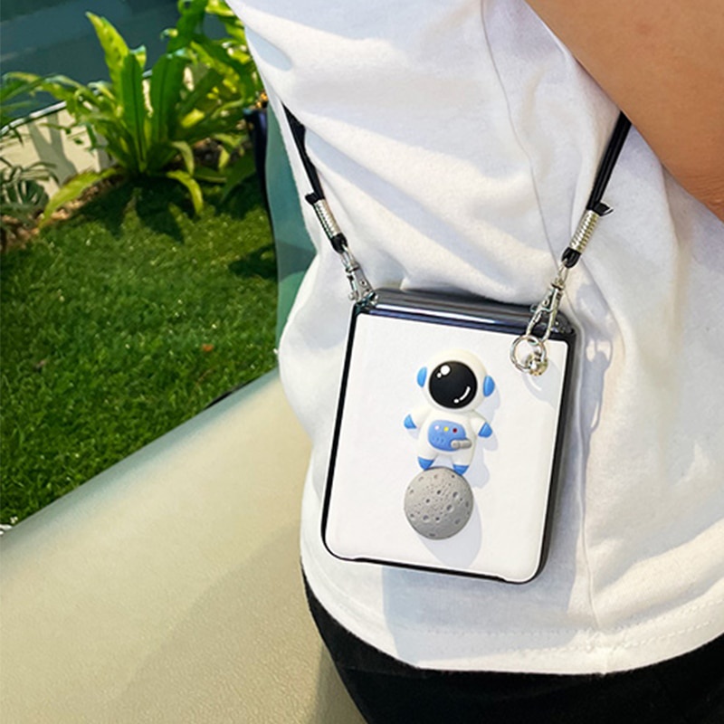 Bao Da pu Điện Thoại Nắp Lật Kèm Dây Đeo diy Cho samsung galaxy z flip 4g 4 3 flip4 flip3 5g f7070 f7000 f7110