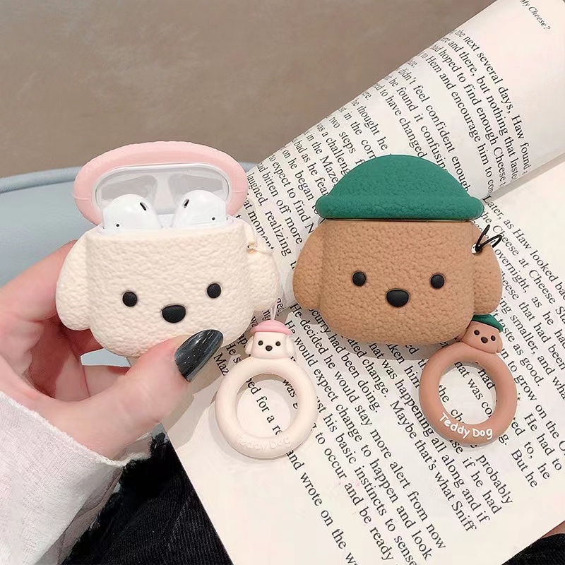 Vỏ Bảo Vệ Hộp Sạc Tai Nghe bluetooth Không Dây Airpods 3/1/2 pro Bằng Silicon Mềm Hình Gấu Teddy 3D Dễ Thương