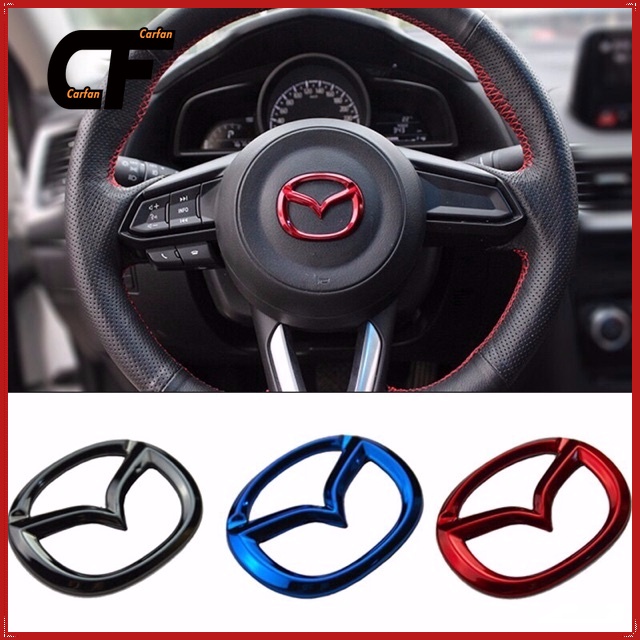 Mazda Dán trang trí tay lái ABS Trang trí logo trên vô lăng xe mazda 3, 6, cx5 ốp logo vô lăng mazda