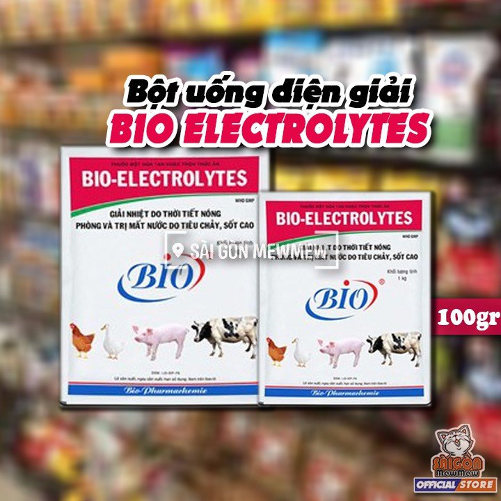 Bột uống điện giải chống mất nước cho động vật Bio electrolyte