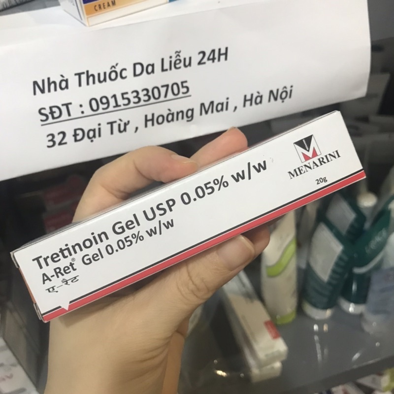 Tretinoin Aret Usp 20g 0,025% 0,05% 0,1% A-Ret gel hỗ trợ mụn chống lão hoá