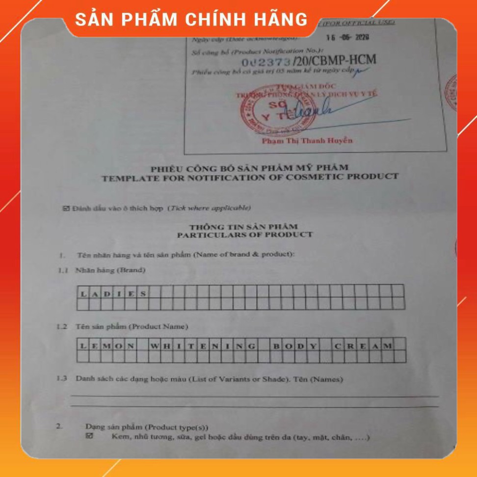 SỈ KEM BODY LEMON CHANH QLADY 200gr